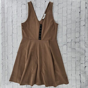 The Vanity Room Dress- Size L - V Neck, Hook Closure, Sleeveless, Ponte, Flared